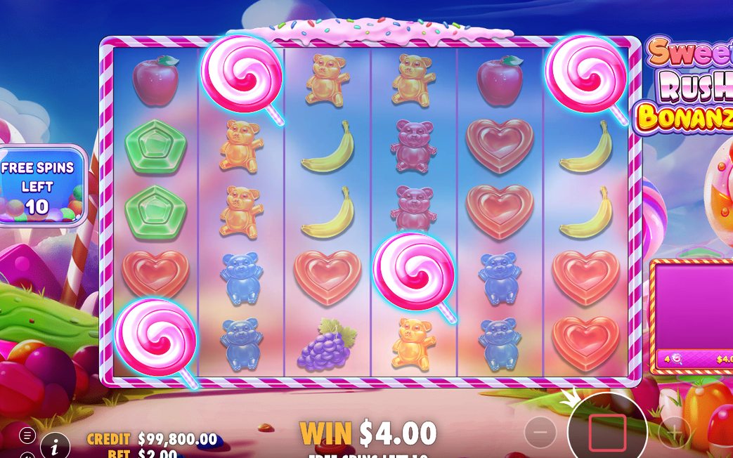 Free Spins reels mid-tumble, multipliers stacked on cleared cells